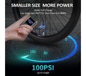 Bomba de bicicleta Bomba de bicicleta eléctrica Inflador de neumáticos portátil Bomba de aire para bicicletas 100 PSI Alta presión negro