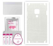 apgo Protective Skin Sticker for the back+sides compatible with Huawei Mate 20, Full Wrap Film, Foil, Vinyl - Pattern White Fabric
