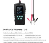 Probador de batería de coche FY8912A 12V24V, herramienta de diagnóstico de alternador automotriz 50-1999 CCA, Auto Digital 0 negro