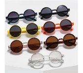 Gafas de sol redondas estilo rock and roll, estilo retro, estilo punk, para mujer, estilo hip hop, gafas de vapor. C6 CHAMPAGNE/TEA