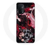 Coque pour Oppo A74 5G Demon Slayer Tanjiro Nezuko Attaque Combat - Maniacase