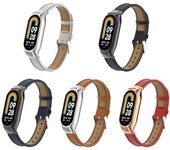 Correa de cuero para Xiaomi Band 8 pulseras hombres mujeres pulsera para xiaomi Miband 8 NFC accesorios de reloj inteligente moda Xiaomi Band 8/NFC blanco