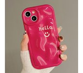 Linda sonrisa 3d Meteorito Patrón Rosa Color Teléfono Caso para Iphone 14 11 12 13 Pro Max Lovely Soft Funny Letters Back Cover Case For iPhone 12 Pro