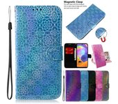 Funda de cuero con tapa tipo libro con degradado láser para Samsung Galaxy A20, A20s, A21, A21s, A22, A23, A30, A31, A32, A33, A34, 5G, A40, A41 For A20S negro