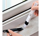 Cepillo para limpiar ranuras de ventanas, herramienta de limpieza, cepillo multifuncional para ranuras de ventanas, escondite de teclado, pala para polvo, riel de limpieza S negro