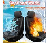 Funda de asiento calefactora para furgoneta de 12 V con 3 funciones, masaje vibratorio en la cintura y ventilación fresca, cálida y práctica para las 4 estaciones, 1 accesorio interior.