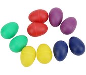 10 mini huevos musicales de plástico coloridos para hacer sonar huevos, instrumento musical de percusión.