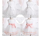 Vestido de bautismo para niña recién nacida, vestidos formales de tul de princesa para bebé, regalo de cumpleaños de 1 año, vestido de fiesta para niños 3-6m color rosa