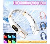 Ventilador de cuello colgante con pantalla Digital, Enfriador de aire, ventilador de cuello, aire acondicionado portátil recargable, ventilador eléctrico blanco