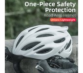 Casco de ciclismo transpirable, casco de bicicleta, casco de bicicleta integrado ultraligero, gorra de seguridad para ciclismo blanco