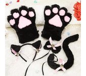 Nuevos guantes con forma de pata de gato para niña, manoplas para Cosplay, osos de felpa, dibujos animados de Lolita, animales esponjosos, Anime ThickJ