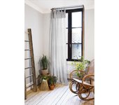 Lot de 2 rideaux ajustable + 8 anneaux pince  Gaîa  140 x 300 cm  Gaze de Coton  - Gaïa Nuage