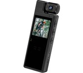 Mini cámara corporal 4K UHD con grabación de audio y vídeo Lente giratoria de 180 grados Vídeo con duración de batería de 6 horas wifi connection is not applied negro