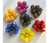 Juego de 7 dados poliédricos de múltiples caras para juegos de mesa, juego de dados de alta calidad, accesorios para juegos de mesa de entretenimiento rojo