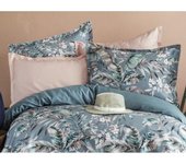Parure de couette réversible  100% Satin de coton Peigné  / 82 fils /cm² - Laorine