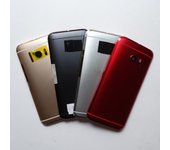 Nueva puerta trasera de la carcasa de Material metálico para HTC M10 batería trasera con teclas de volumen botón de encendido + lente de cámara roja plata