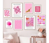 Pintura al óleo sin marco del mercado de flores de la Bauhaus de Matisse en color rosa, arte de pared de galería de Picasso, póster en lienzo, impresión de imagen, decoración para sala de estar 40x60cm No Framed