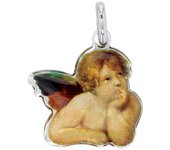 Les Trésors De Lily [R5038] - Pendentif argent artisanal 'Petit Ange' marron argenté (rhodié) - 20x20 mm