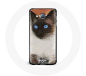 Coque pour Samsung Galaxy A3 Siamois Noir et blanc Yeux Bleus