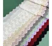 5 yardas/lote 11cm de ancho hecho a mano crisantemo bordado encaje material de algodón cortina sofá tela decorativa 5 Yards color rosa