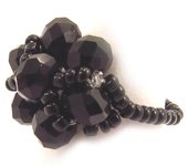 Les Trésors De Lily [R8214] - Anillo ajustable con perla negra 'Scarlett' - 15 mm negro