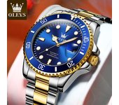 OLEVS 6650 con caja de regalo Reloj mecánico automático de lujo Green Water Ghost Reloj impermeable para hombres Reloj para hombres