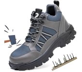 Botas de trabajo nuevas para hombre, zapatos de seguridad indestructibles, zapatos con punta de acero, zapatillas a prueba de pinchazos, calzado para hombre, zapatos antideslizantes para mujer 40 gris