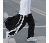 Pantalones deportivos de baloncesto con botones laterales para hombre, pantalones de entrenamiento urbano para primavera/verano 3XL gris