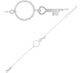 Les Trésors De Lily [Q9361] - Bracelet Argent artisanal 'Clé du bonheur' argenté (rhodié) - 28x10 mm