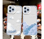 Funda de teléfono Clear Sky Clouds para Iphone 14 12 13 11 Pro Xs Max X 7 8 Plus Se 2020 2022 13 Mini funda protectora de lente de silicona For iPhone 7 8 Plus