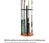 Estante de exhibición para caña de pescar, soporte giratorio para caña de pescar, soporte de madera para caña de pescar, almacenamiento Fishing Rod Rack