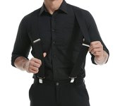 Tirantes de trabajo para hombre de gran tamaño, tirantes elásticos ajustables para pantalones OneSize-5x120cm gris