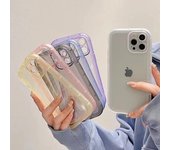 Funda transparente para teléfono con protección de cámara para iPhone 13 Pro Max 14 11 12 XS XR 7 8 Plus, funda transparente suave a prueba de golpes For iPhone 7 azul