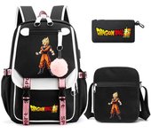 Mochila de senderismo de 3 piezas de Anime Dragon Ball, bolsa de viaje antirrobo para hombres y mujeres, bolsa de viaje de ocio, mochila deportiva para estudiantes, niñas y niños para volver a la escuela