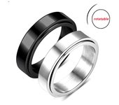 Anillos giratorios de acero inoxidable para parejas, antiestrés y ansiedad, para bodas, nudillos, joyería 6