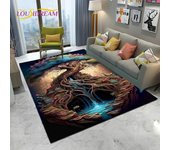 Alfombra nórdica vikinga con diseño de árbol de la vida de la naturaleza Yggdrasil para el hogar, sala de estar, dormitorio, sofá, decoración, alfombra antideslizante para el área de los niños 40x60cm