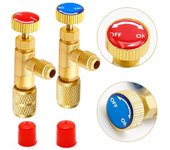 Adaptador de aire acondicionado de carga de refrigeración para manguera de válvula de seguridad líquida R410A R22 de 1/4  Adaptador de cobre R22 Piezas de herramientas manuales