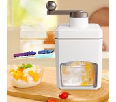 Máquina de afeitar de hielo portátil, picadora, prensa Manual, máquina de batidos de cono de nieve, máquina de granizado para romper bloques de hielo 【1】with 1 mold blanco