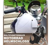 Cerradura universal para casco de motocicleta, antirrobo, de seguridad, de metal, de 22 mm a 26 mm, color negro, con 2 llaves, accesorios para motocicleta