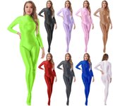 Mono ajustado de manga larga para mujer, mono de cintura alta, mono completo, traje de una pieza XL rojo