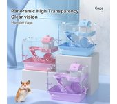 Jaula para hámster DIY panorámica de alta transparencia mantiene el calor plástico cuadrado Animal PEQUEÑO Villa grande