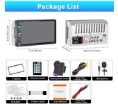 Reproductor multimedia para coche con autorradio de 2 Din, 7 pulgadas, estéreo, MP5, pantalla táctil, Mirror Link, Bluetooth, USB, TF