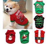 Disfraz navideño para cachorro de perro, ropa para perro chihuahua, de algodón, para perros pequeños y medianos, chaleco y camisa XS