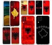 Funda de teléfono para Samsung A54 A52 A50 A70 A10 A30 A40 A20S A20E A02S A12 A14 A22 A24 A42 A34 A32 5G A04s Funda transparente con bandera de Albania Samsung A52