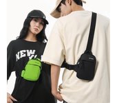 Bolso de pecho para hombre Bolso bandolera para mujer Bolso deportivo Oxford negro