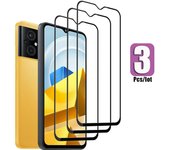 3 protectores de vidrio templado para XIAOMI Redmi 14C 13C 12C Note 13 12 Pro+ A1+ POCO X6 M6 F6 Película protectora de pantalla de cobertura completa POCO C40 X4 GT X4 Pro Xiaomi POCO X4 GT negro
