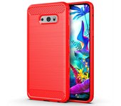 Funda de silicona para LG G8X ThinQ V50 thinq, a prueba de golpes, de fibra de carbono, suave, de TPU, para LG V50s thinq LG G8X ThinQ azul