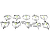 10 unids/set de máquina para hacer tortillas de acero inoxidable grueso, modelo creativo de tortilla de huevo, molde para hacer tortillas de huevos plata