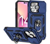 Funda para iPhone 15, 14, 13, 12, 11 Pro Max, XS, XR, 8, 7 Plus, SE, con soporte de anillo deslizante, a prueba de golpes, con soporte militar iPhone 15 Pro Max