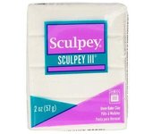 Arcilla polimérica - Sculpey - 57 g - Blanco brillante - Para niños - Cocida al horno a 110°